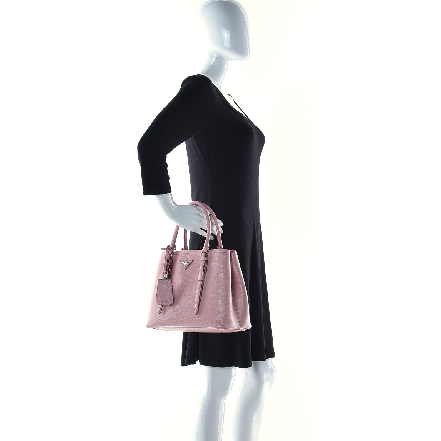 Prada Saffiano Cuir Small Double Handle Tote Pesco 2 of 16