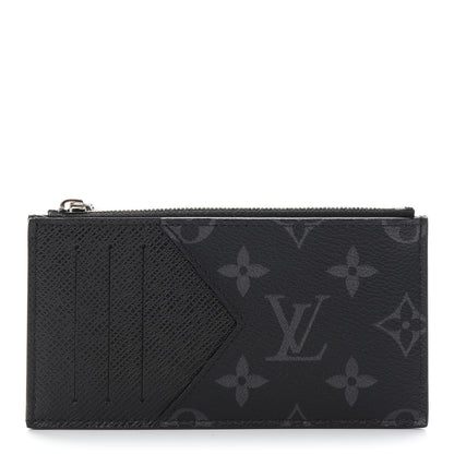 Louis Vuitton Monogram Eclipse Taiga Coin Card Holder 1 of 7