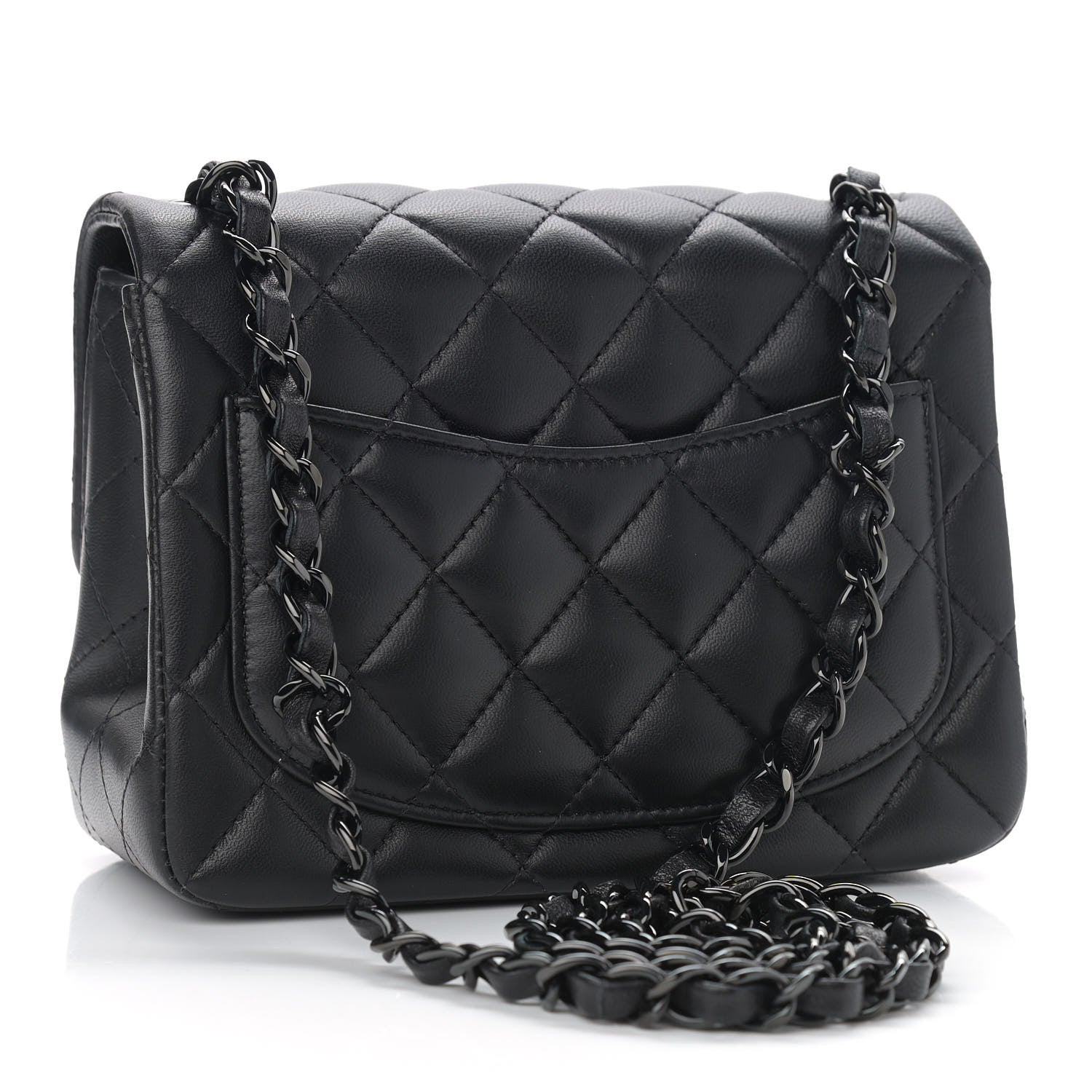 Chanel Lambskin Quilted Mini Square Flap So Black 3 of 11