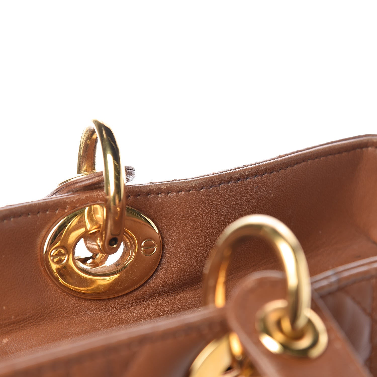 Christian Dior Lambskin Cannage Large Lady Dior Tan 31 of 33