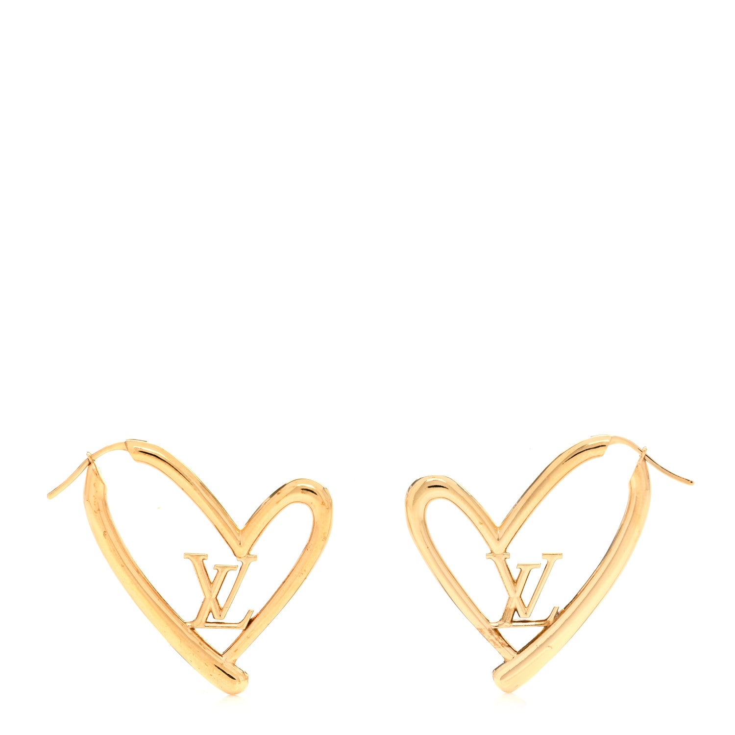 Louis Vuitton Metal Fall In Love Hoop Earrings GM Gold 1 of 6