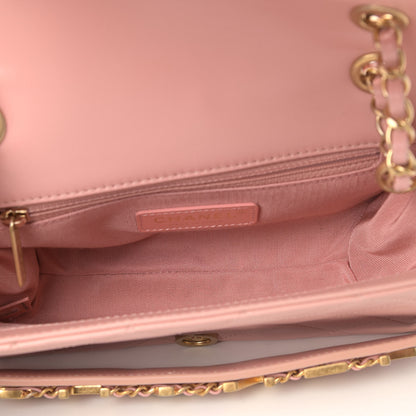 Chanel Calfskin Quilted Small Enchained Flap Light Pink 4 of 5