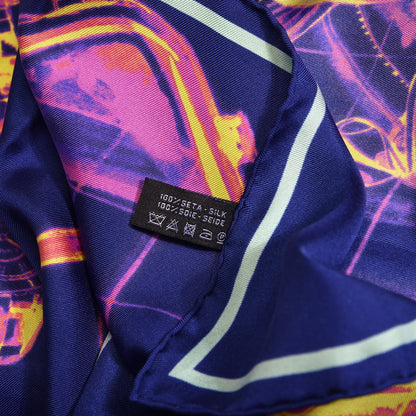 Chanel Silk X Ray Scarf Navy Blue 5 of 5