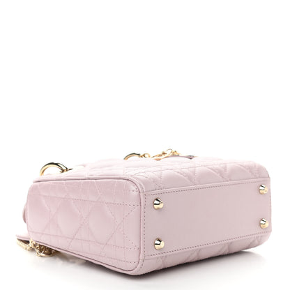 Christian Dior Metallic Lambskin Cannage Mini Lady Dior Lotus 4 of 10
