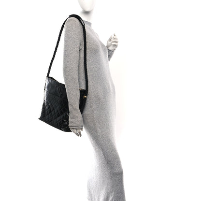 Chanel Crumpled Calfskin En Vogue Rope Hobo Bag Black 2 of 11
