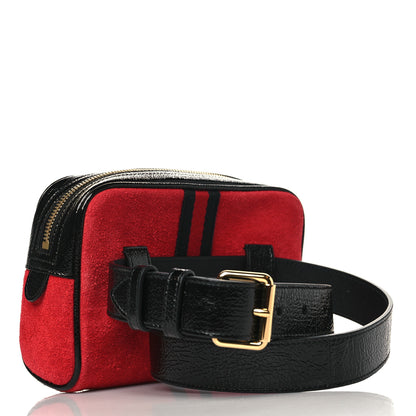 Gucci Suede Small Ophidia Belt Bag 75 30 Hibiscus Red 3 of 9