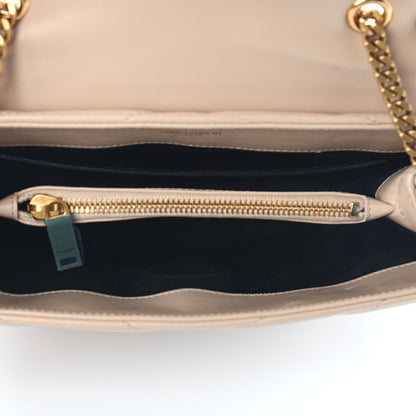 Saint Laurent Calfskin Y Quilted Monogram Small Loulou Chain Satchel Dark Beige 7 of 9