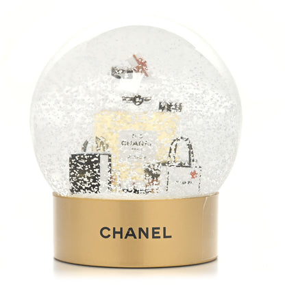 Chanel Glass N°5 Perfume Bottle Snow Globe Gold 5 of 9