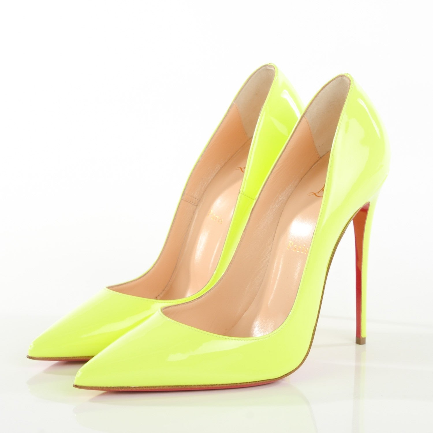 Christian Louboutin Patent So Kate 120 Pumps 40.5 Neon Yellow 3 of 8