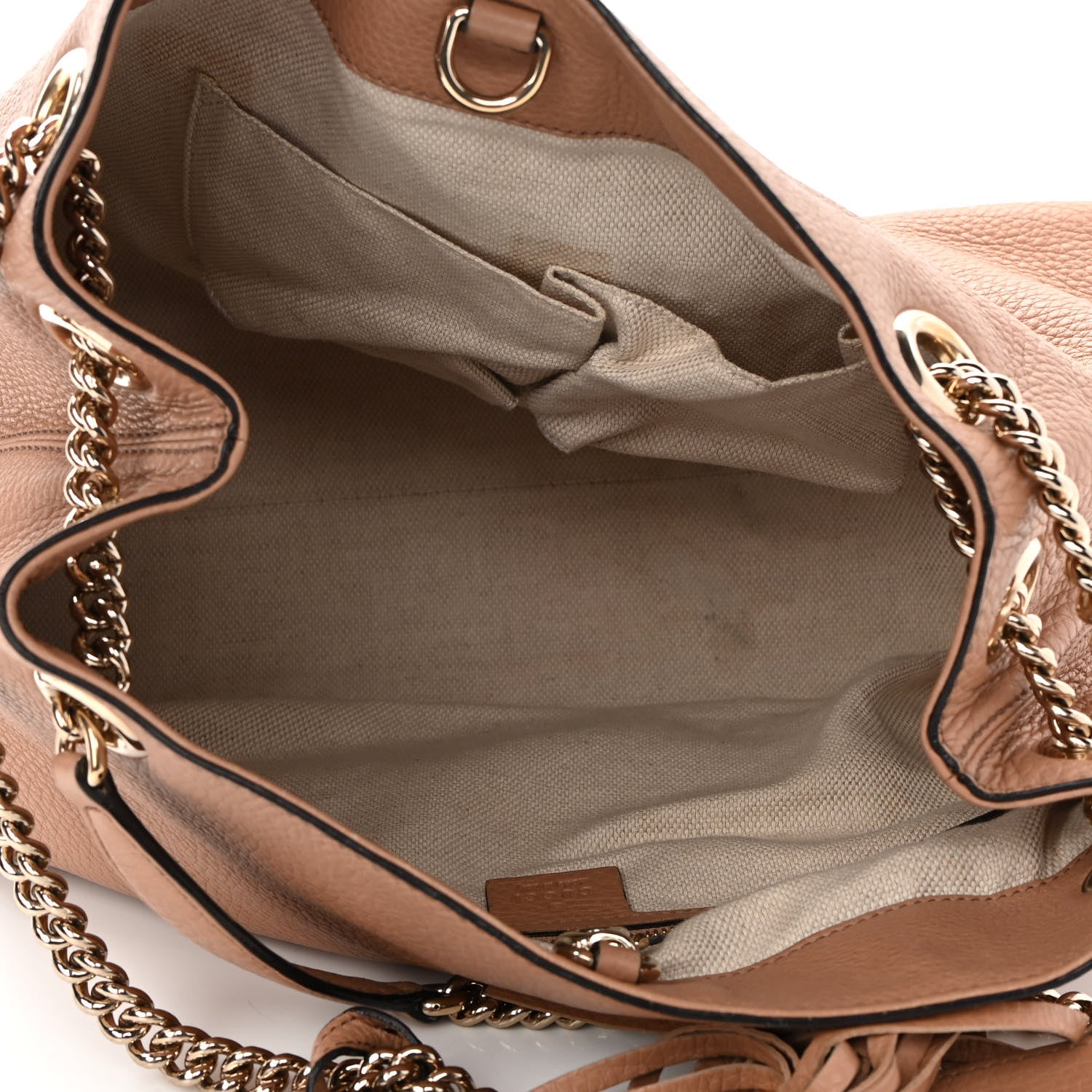 Gucci Pebbled Calfskin Medium Soho Chain Shoulder Bag Camelia 5 of 10