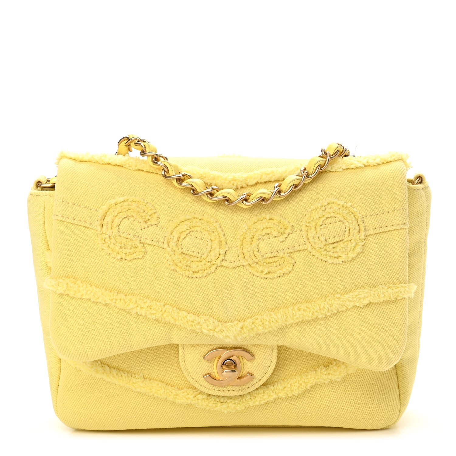 Chanel Denim Coco Flap Yellow 1 of 11