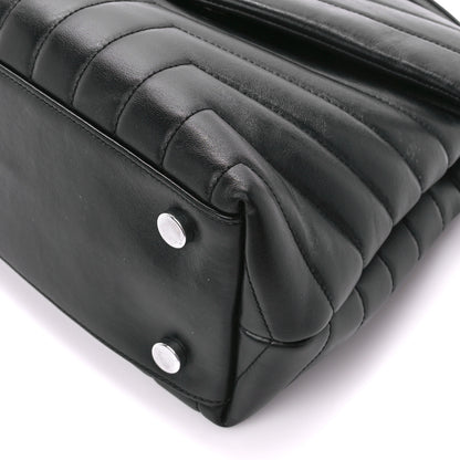 Saint Laurent Calfskin Y Quilted Monogram Medium Loulou Satchel Black 11 of 12