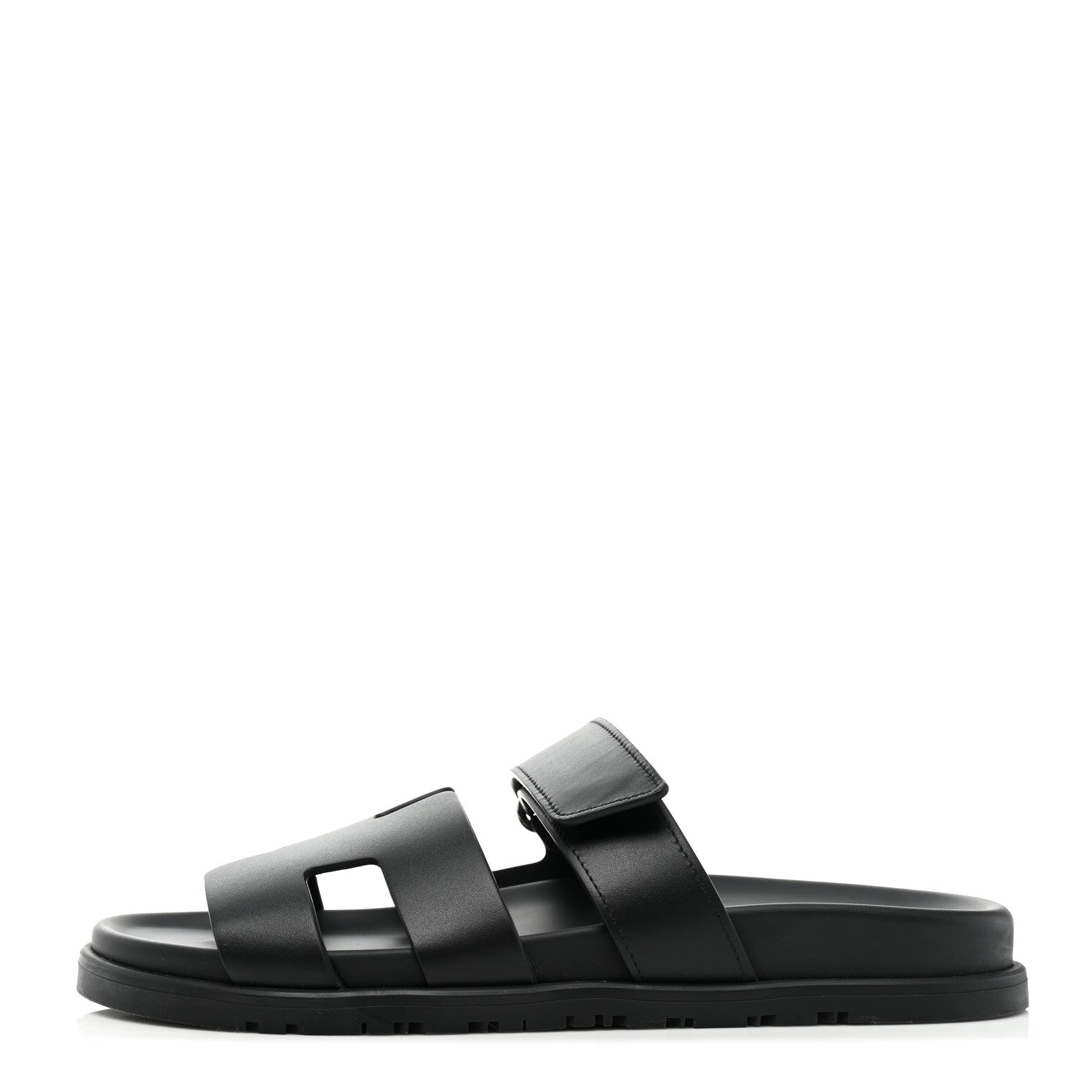 Hermes Calfskin Womens Chypre Sandals 39 Black 1 of 8