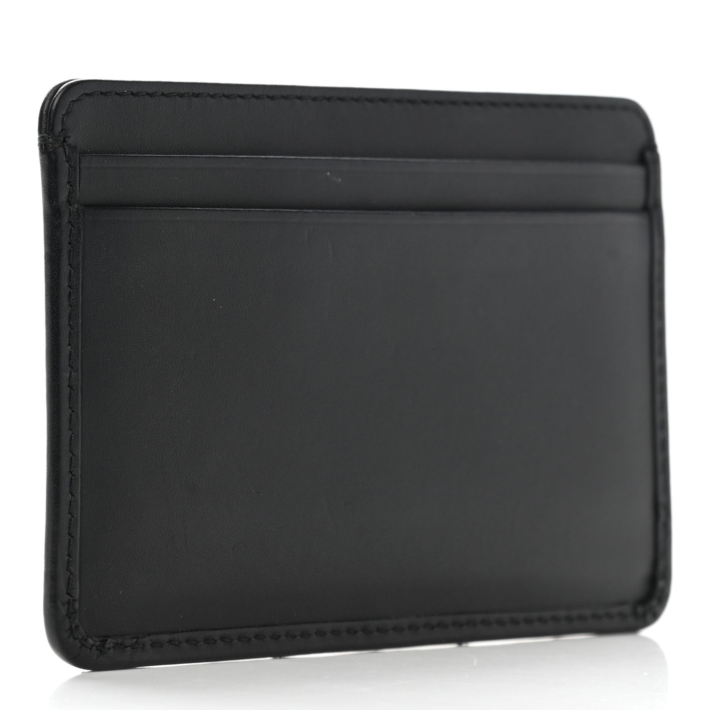 Calfskin Quilted Cambon Card Holder Black