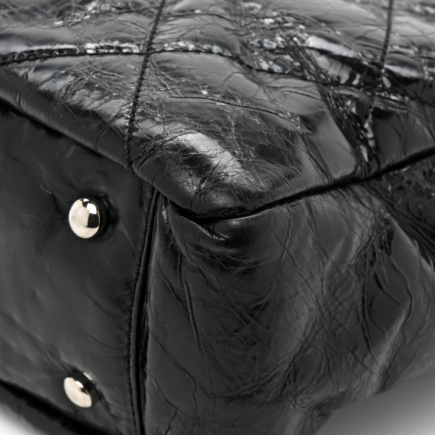 Glazed Calfskin Quilted Tweed Portobello Tote Black Multicolor