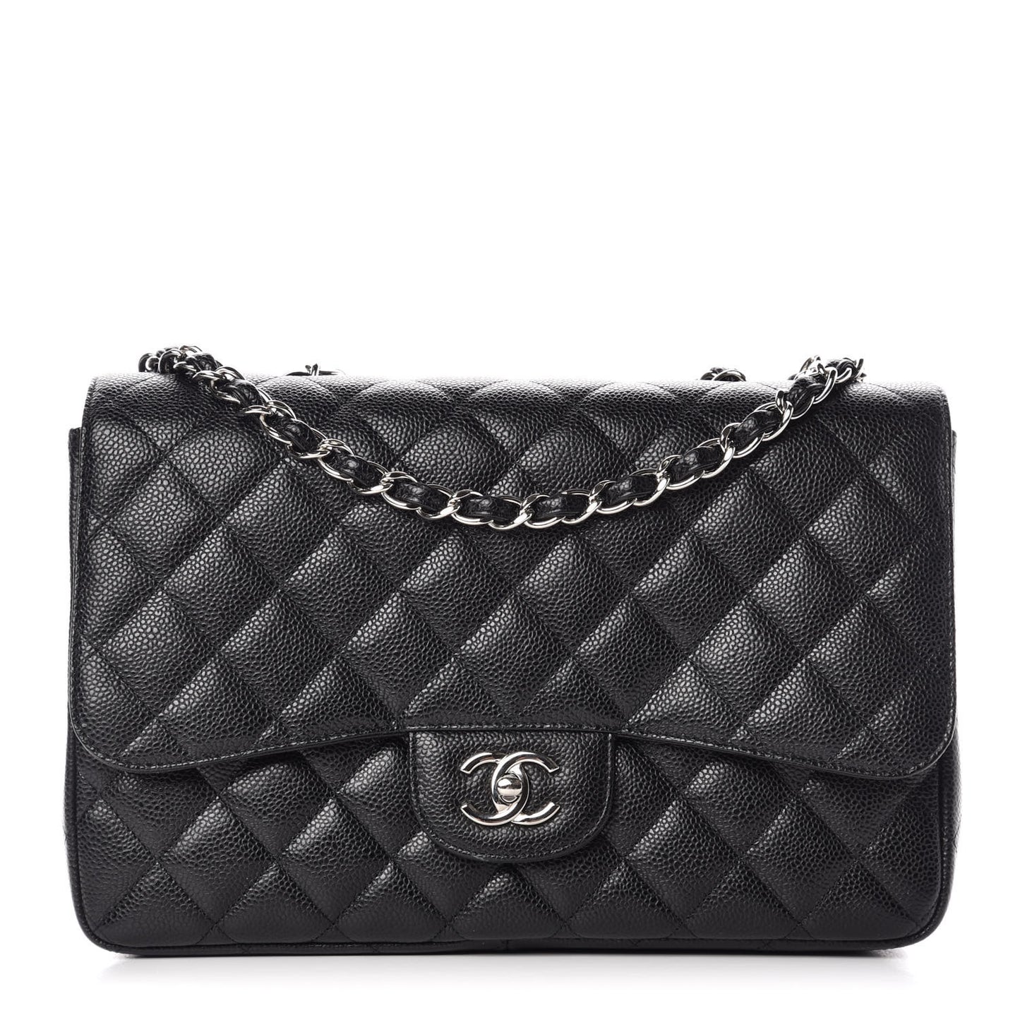 Caviar Quilted Jumbo Single Flap Black