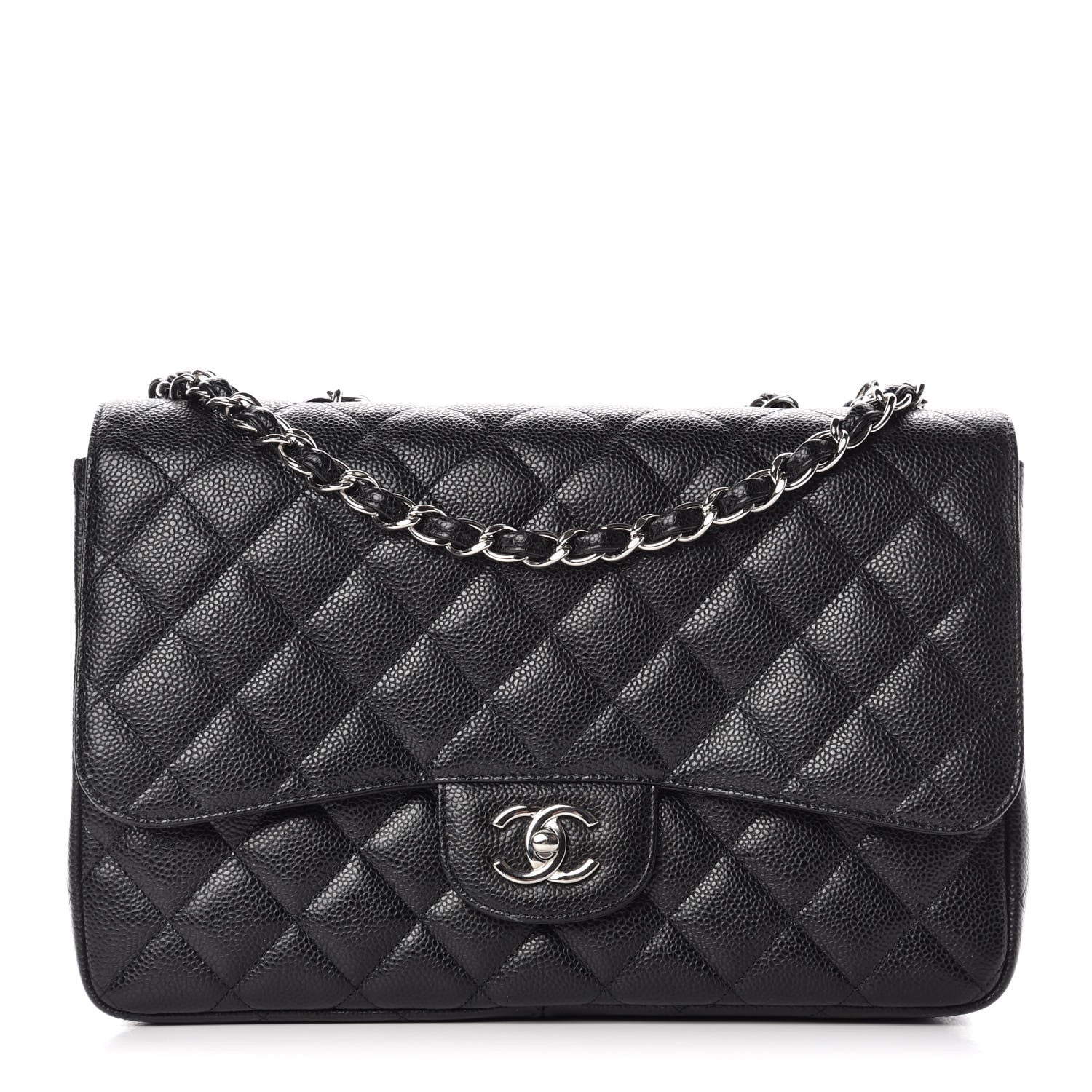 Chanel Caviar Quilted Jumbo Single Flap Black 1 of 11