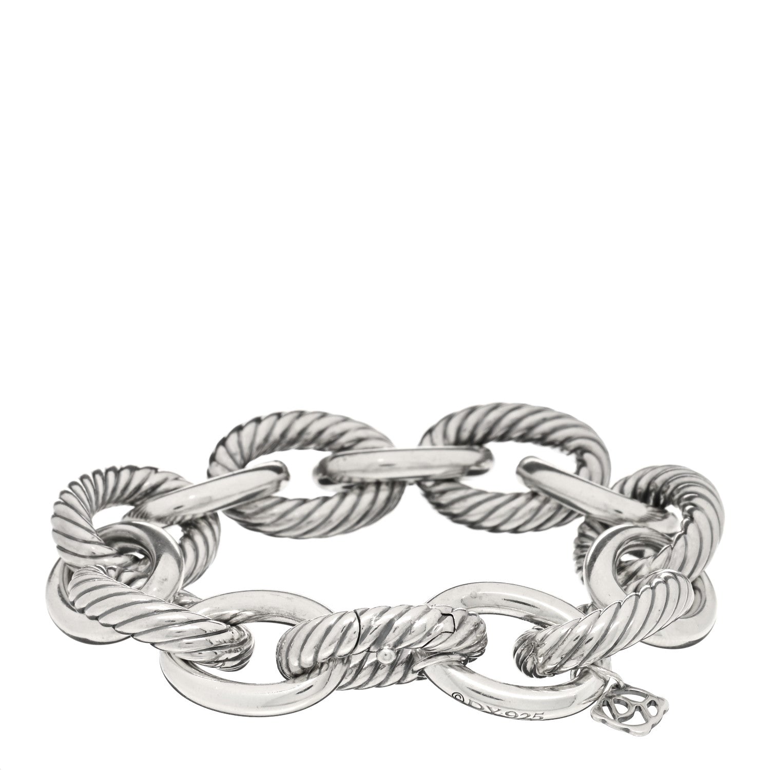 David Yurman Sterling Silver 17mm Extra Large Oval Link Bracelet 2 of 3