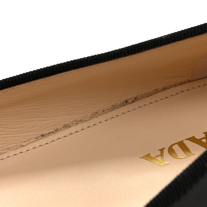 Prada Nappa Vernice Cap Toe Logo Bow Ballerina Flats 40 Black 10 of 14