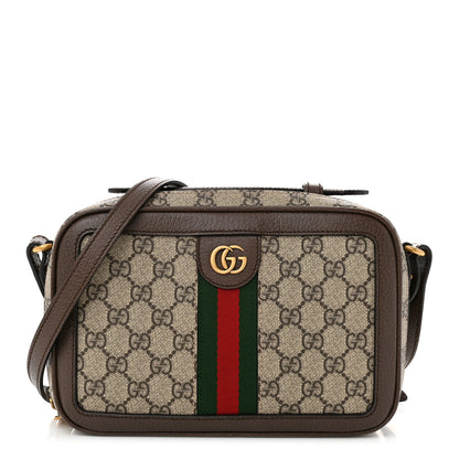 Gucci GG Supreme Monogram Web Small Ophidia Top Handle Shoulder Bag Brown 1 of 13