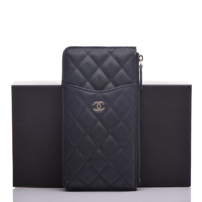 Chanel Caviar Quilted Classic Flat Wallet Pouch Navy 8 of 8