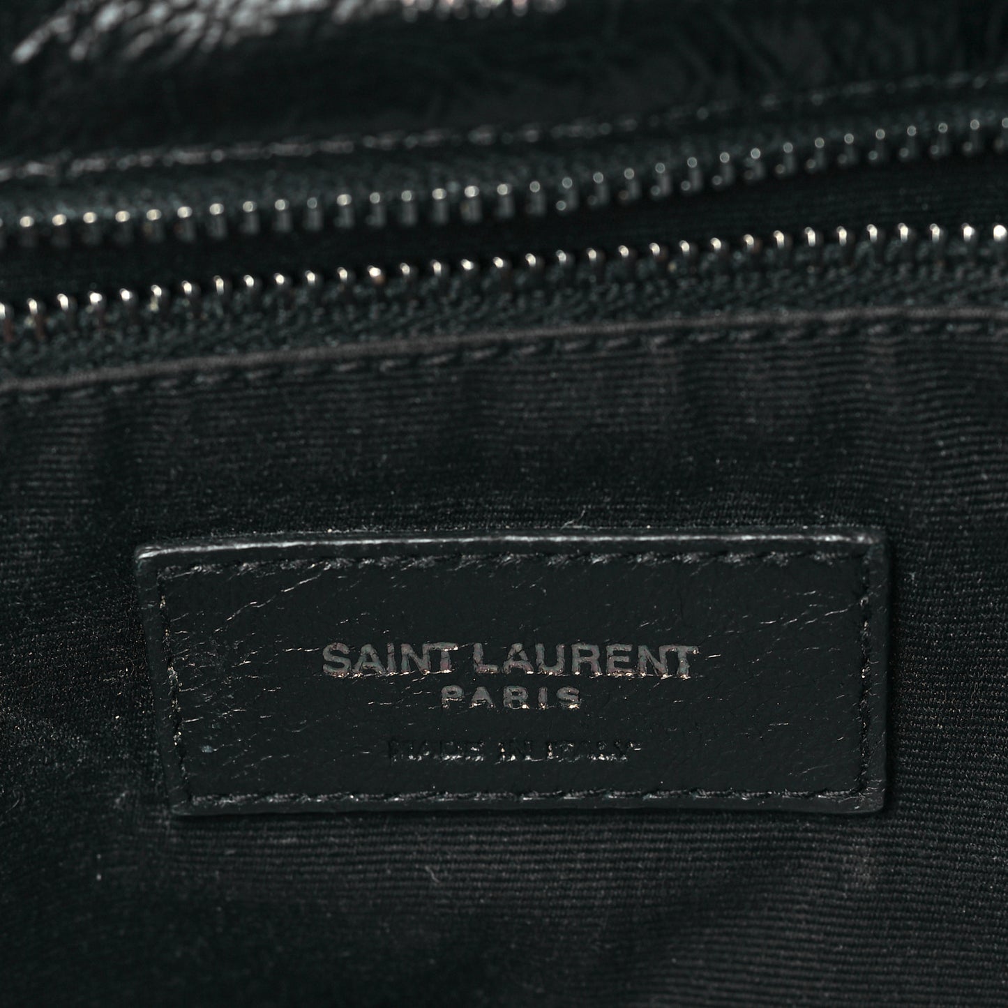 Crinkled Calfskin Matelasse Monogram Medium Niki Chain Satchel Black