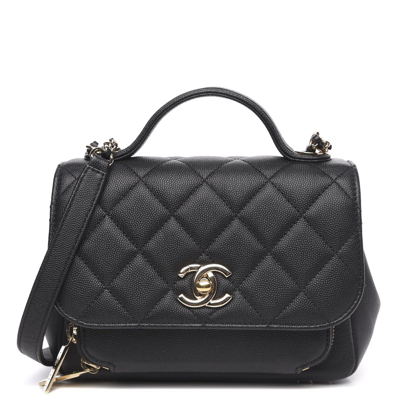 Caviar Quilted Small Business Affinity Flap Black