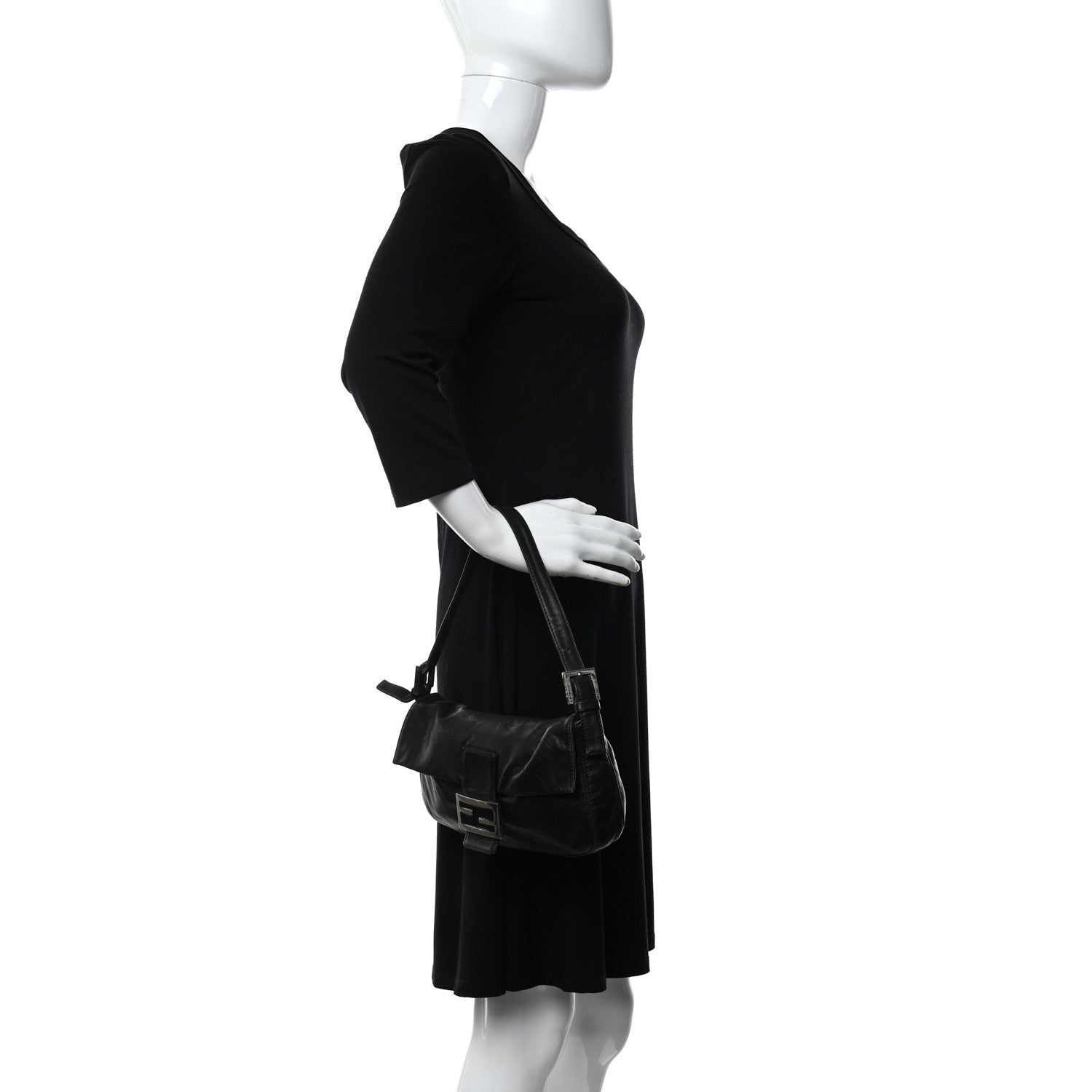Fendi Calfskin Baguette Black 2 of 13