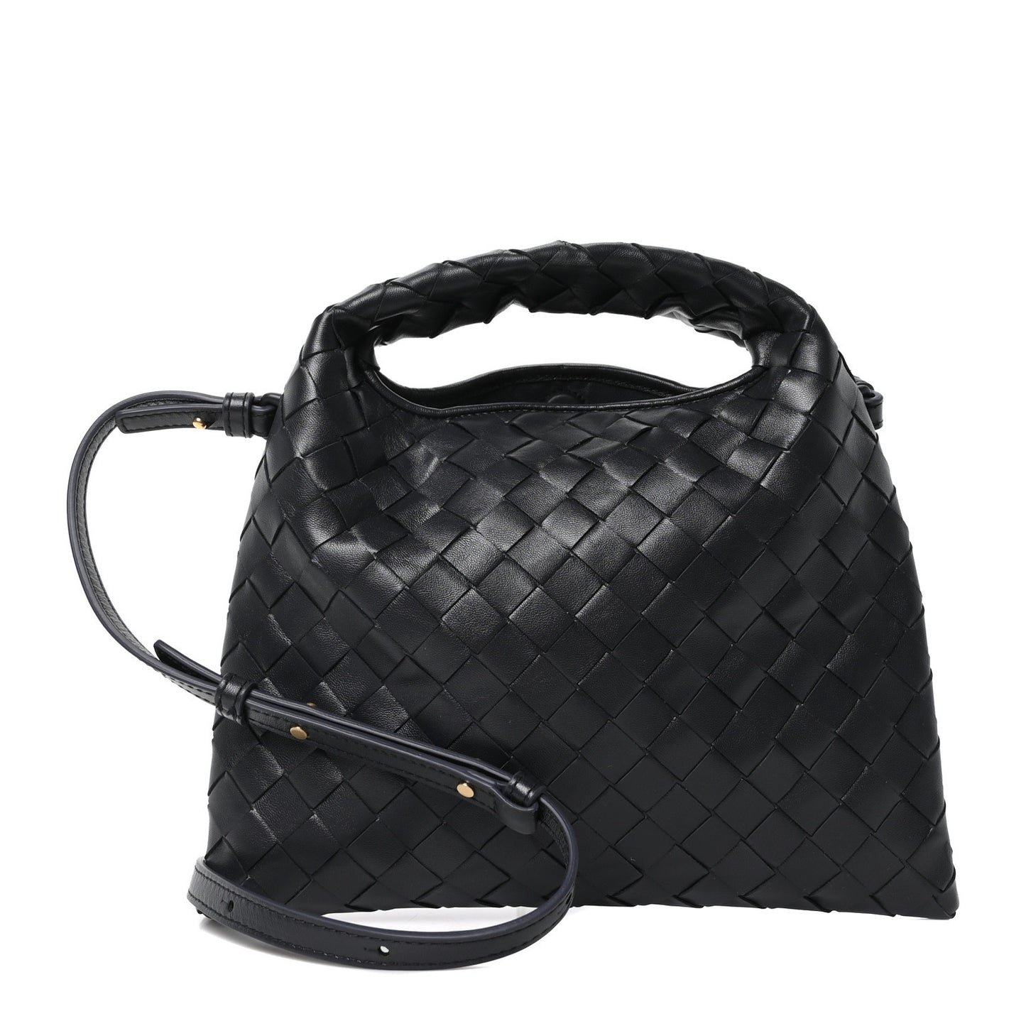 Calfskin Intrecciato Mini Hop Black