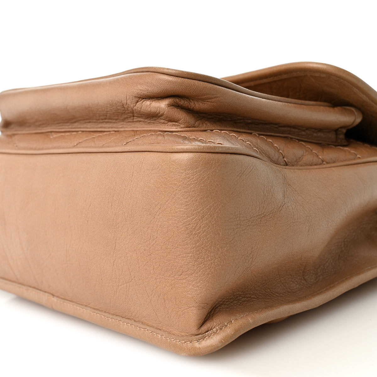 Crinkled Calfskin Matelasse Monogram Medium Niki Chain Satchel Dark Toffee