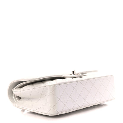 Chanel Iridescent Crumpled Calfskin Quilted Medium Double Flap White 4 of 12