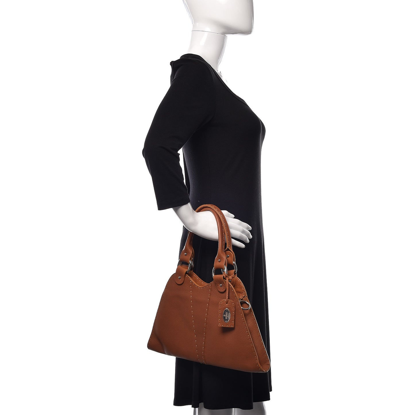 Calfskin Romano Selleria Diablo Shopper Camel