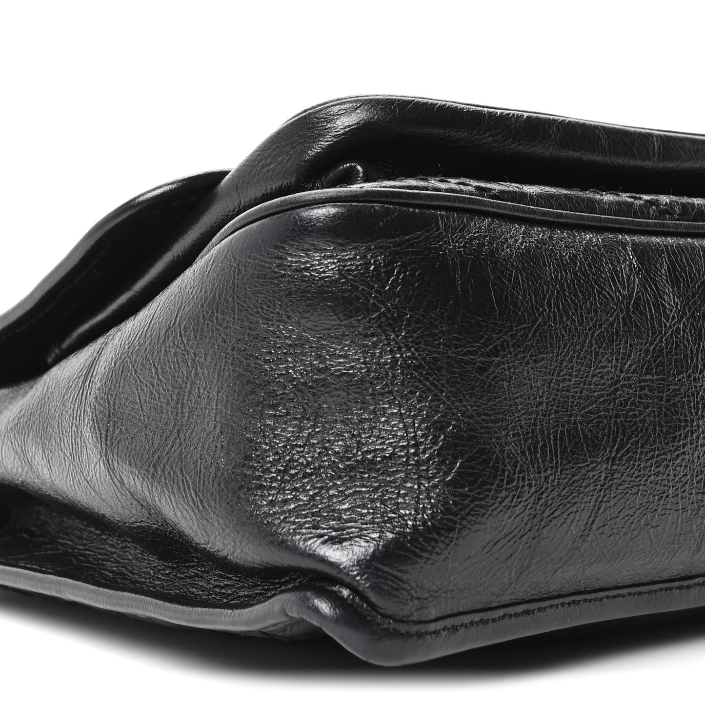 Crinkled Calfskin Matelasse Monogram Medium Niki Chain Satchel Black
