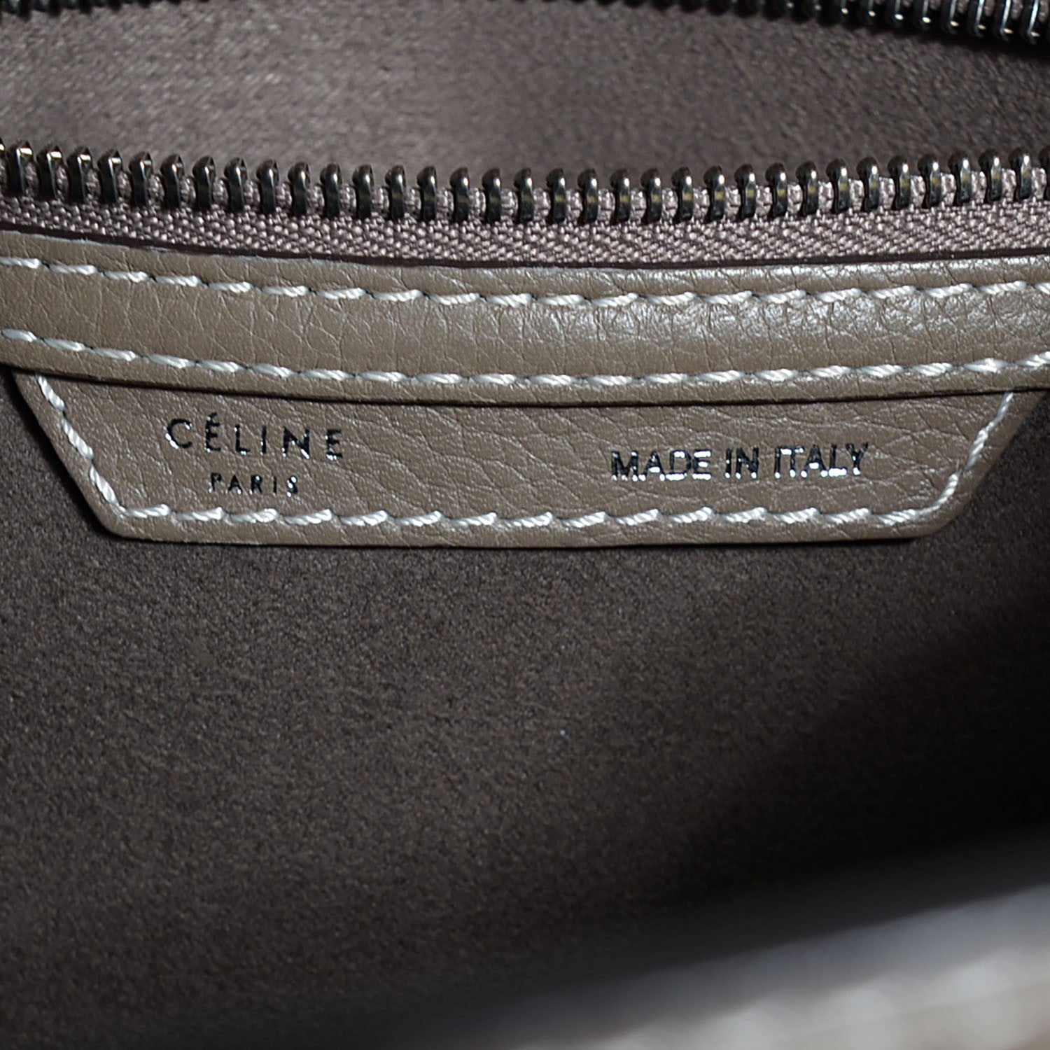 Celine Drummed Calfskin Micro Luggage Souris 6 of 8