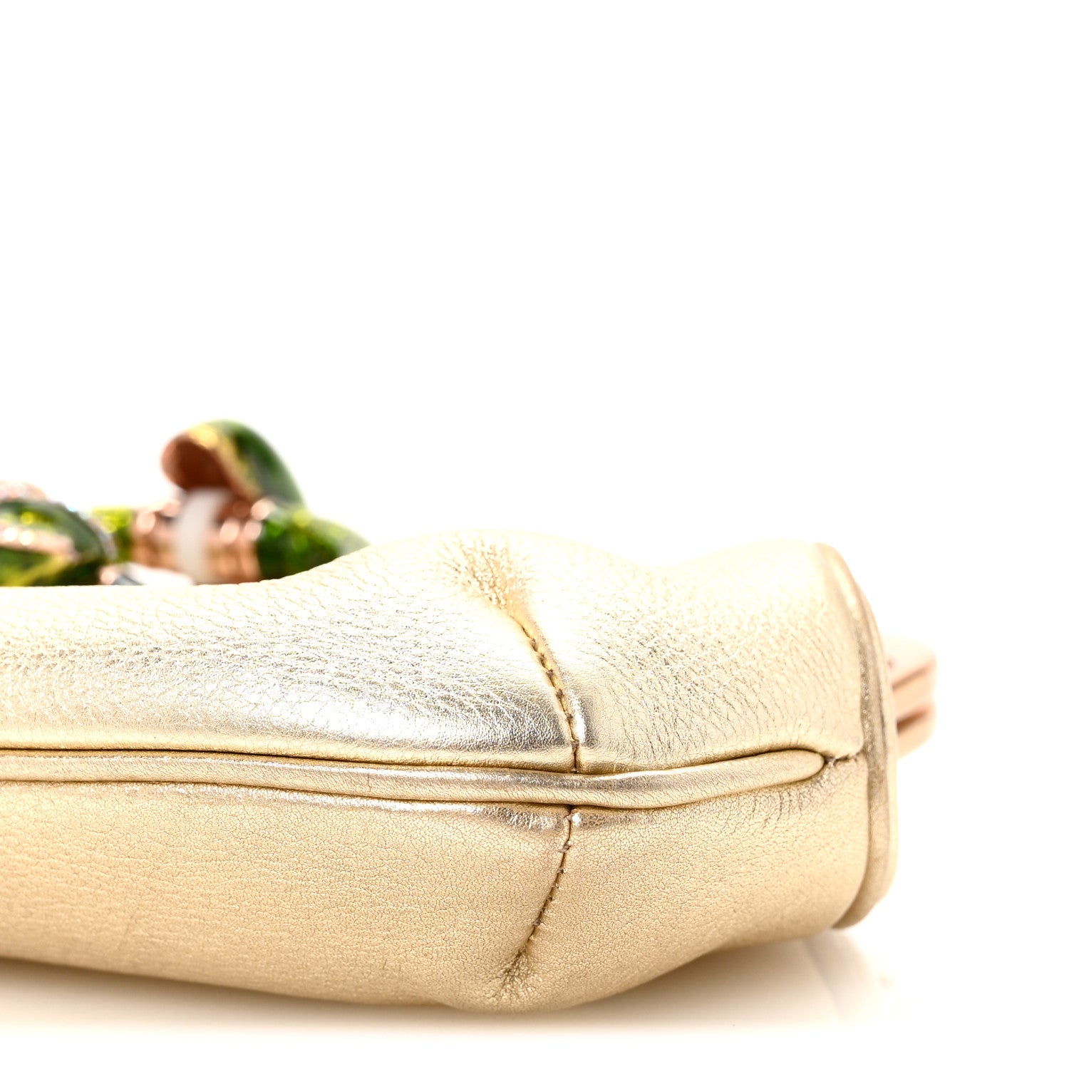 Gucci Metallic Calfskin Jeweled Dragon Evening Bag Gold 10 of 10