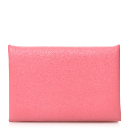 Hermes Evercolor Calvi Card Case Rose Azalee 1 of 7