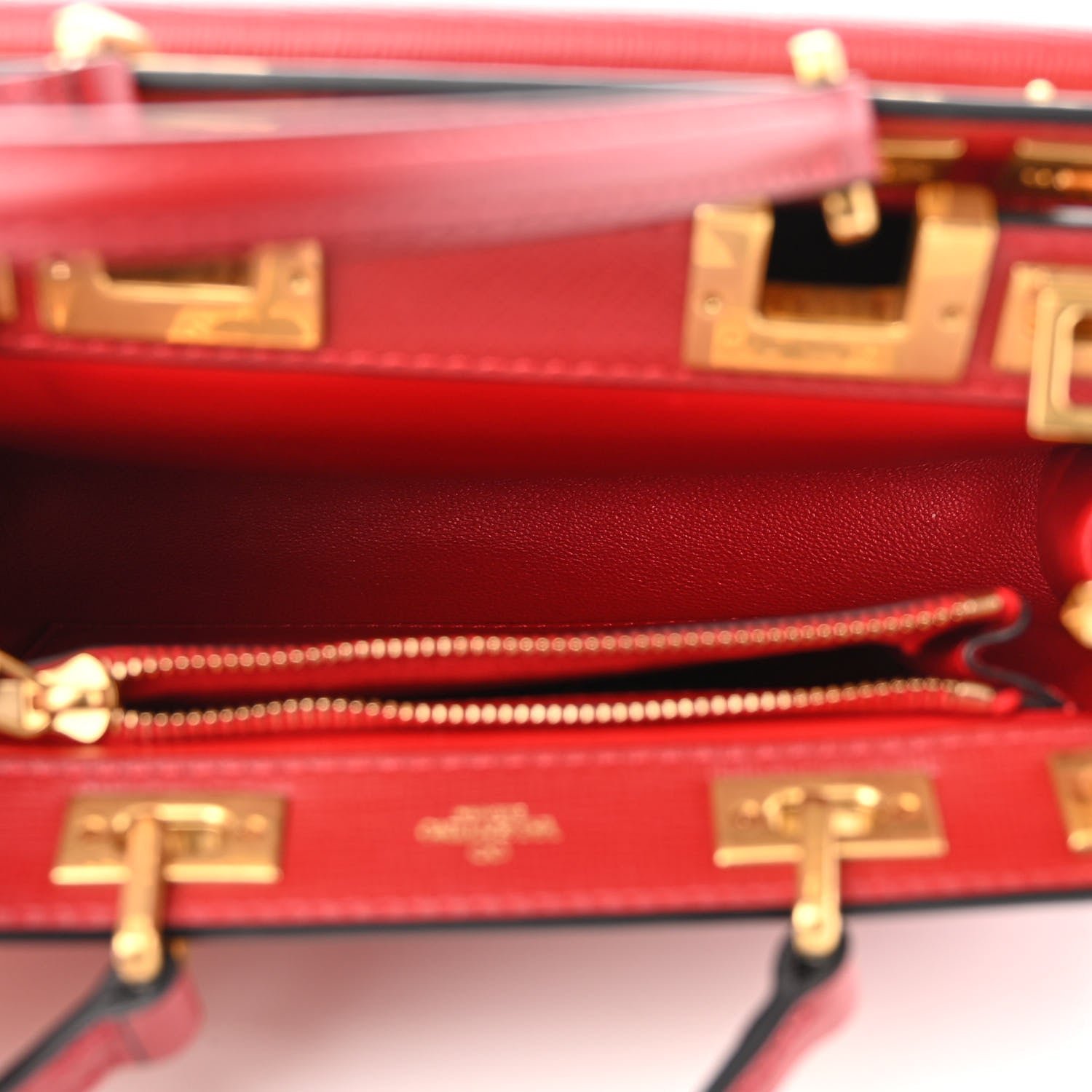 Valentino Garavani Grainy Calfskin Mini Rockstud Alcove Top-Handle Bag Rouge Pur 6 of 10