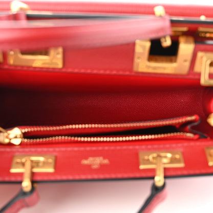 Valentino Garavani Grainy Calfskin Mini Rockstud Alcove Top-Handle Bag Rouge Pur 6 of 10