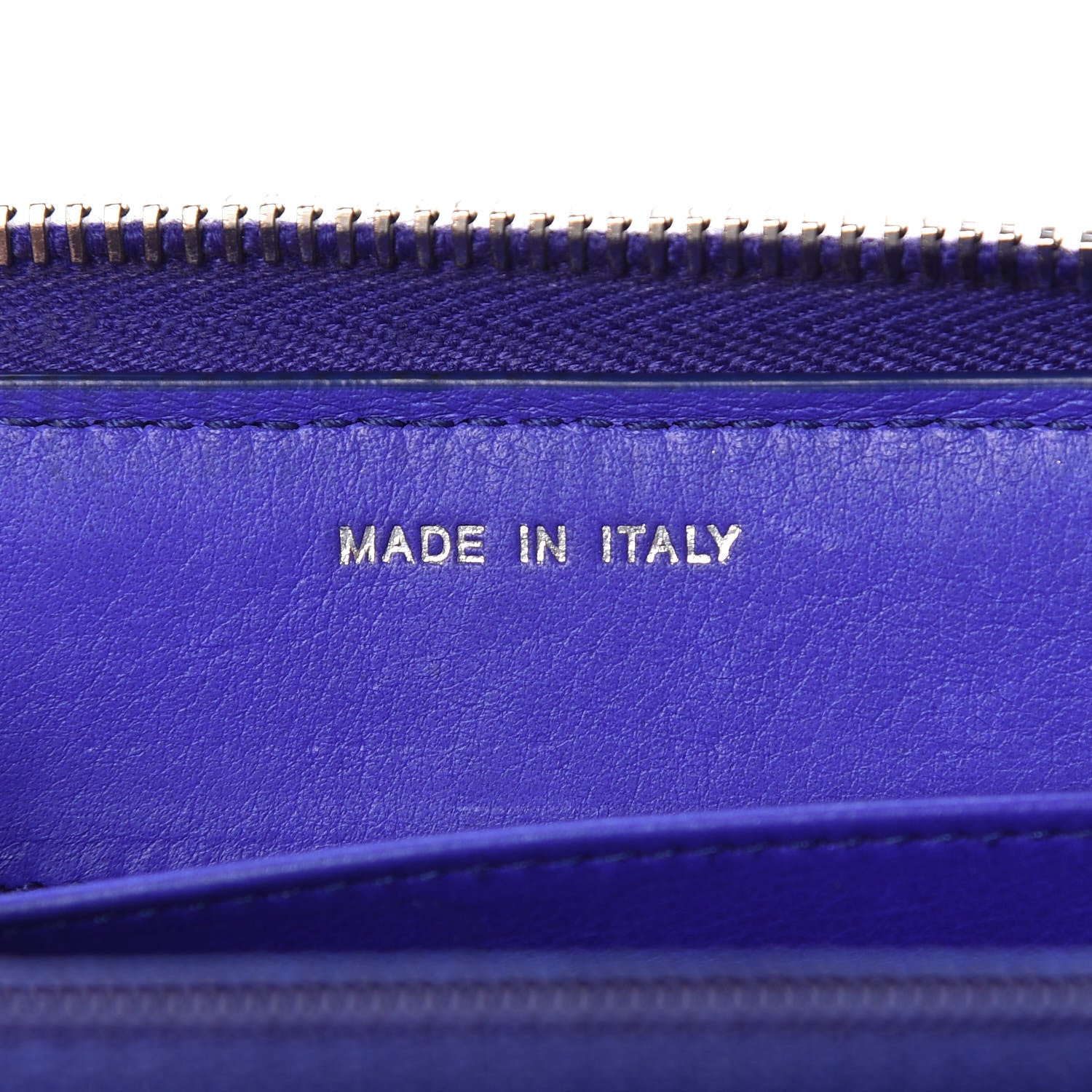 Chanel Calfskin Stitched Fancy CC Zip Around Wallet Blue 7 of 12