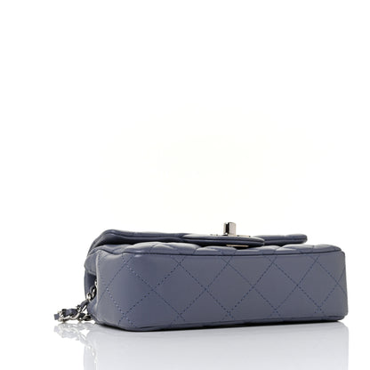 Chanel Lambskin Quilted Extra Mini Rectangular Flap Blue 3 of 9