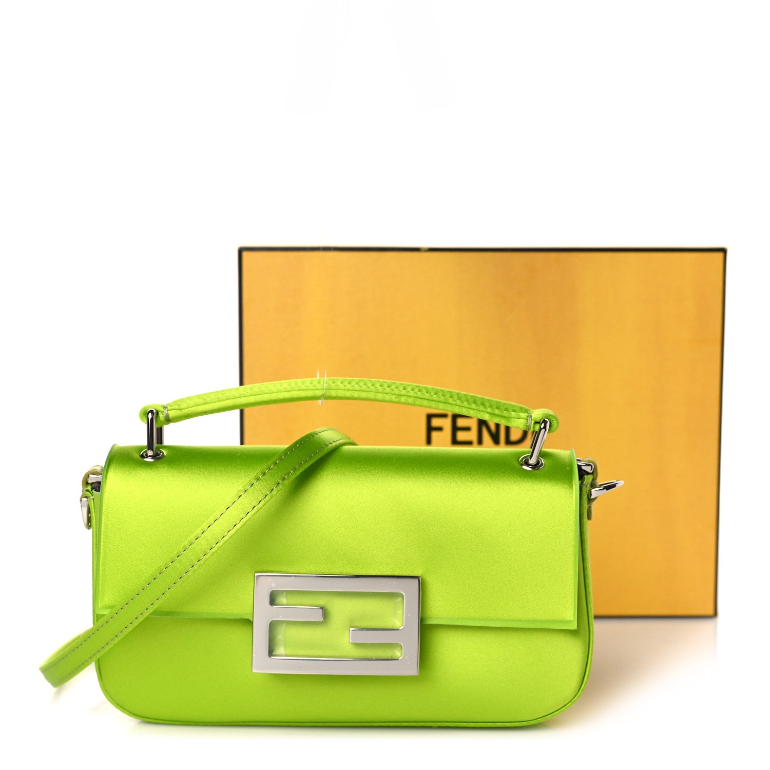 Fendi Silk Satin Phone Baguette Wasabi 10 of 10