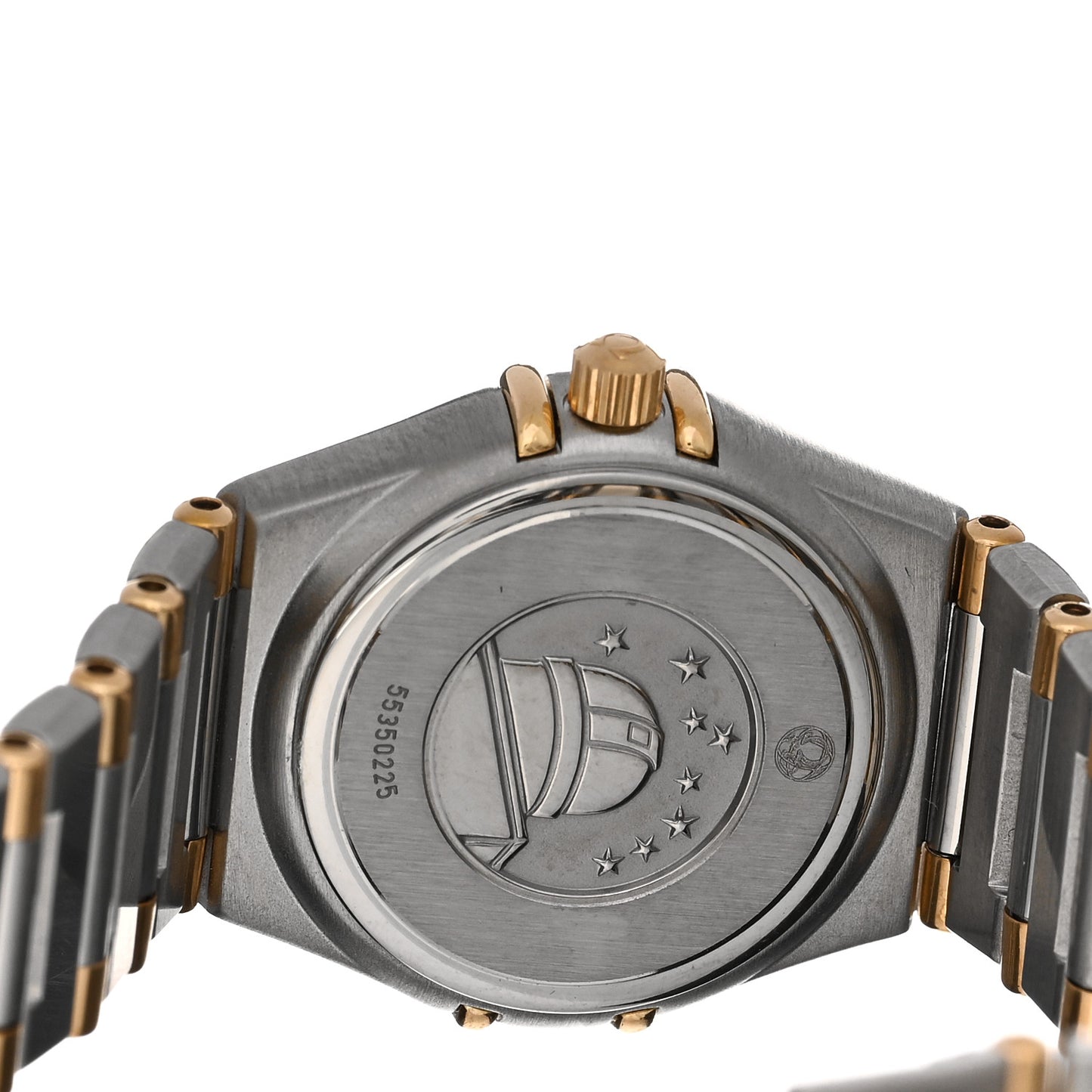 Stainless Steel 18K Yellow Gold 22mm Constellation Quartz Watch White 1362.30