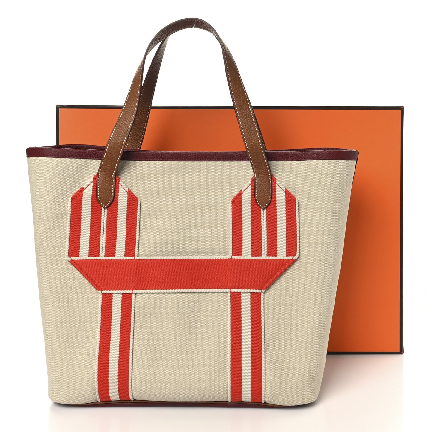 Canvas Taurillon Clemence Pursangle Tote Beton Gold Rouge H Capucine Beton