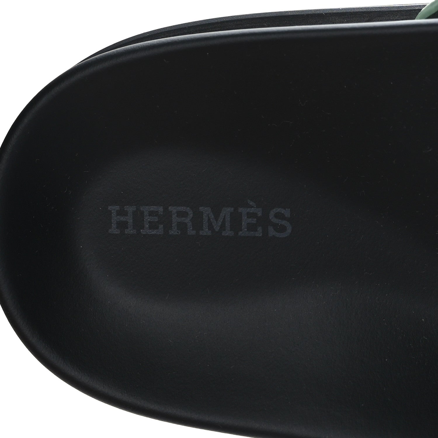 Hermes Epsom Womens Chypre Sandals 39.5 Vert Jade 7 of 9