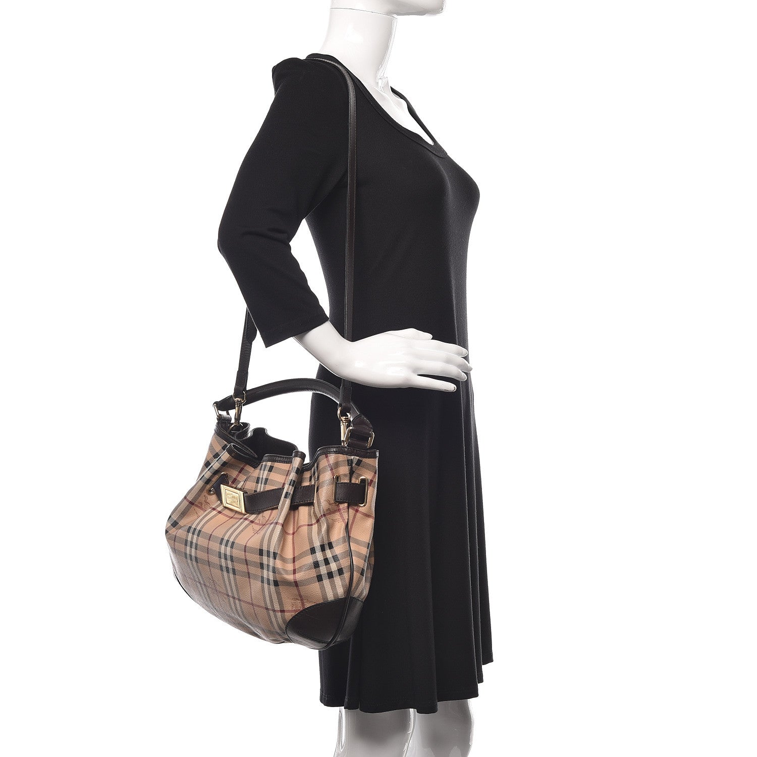 Burberry Haymarket Check Medium Willenmore Hobo Chocolate 2 of 13