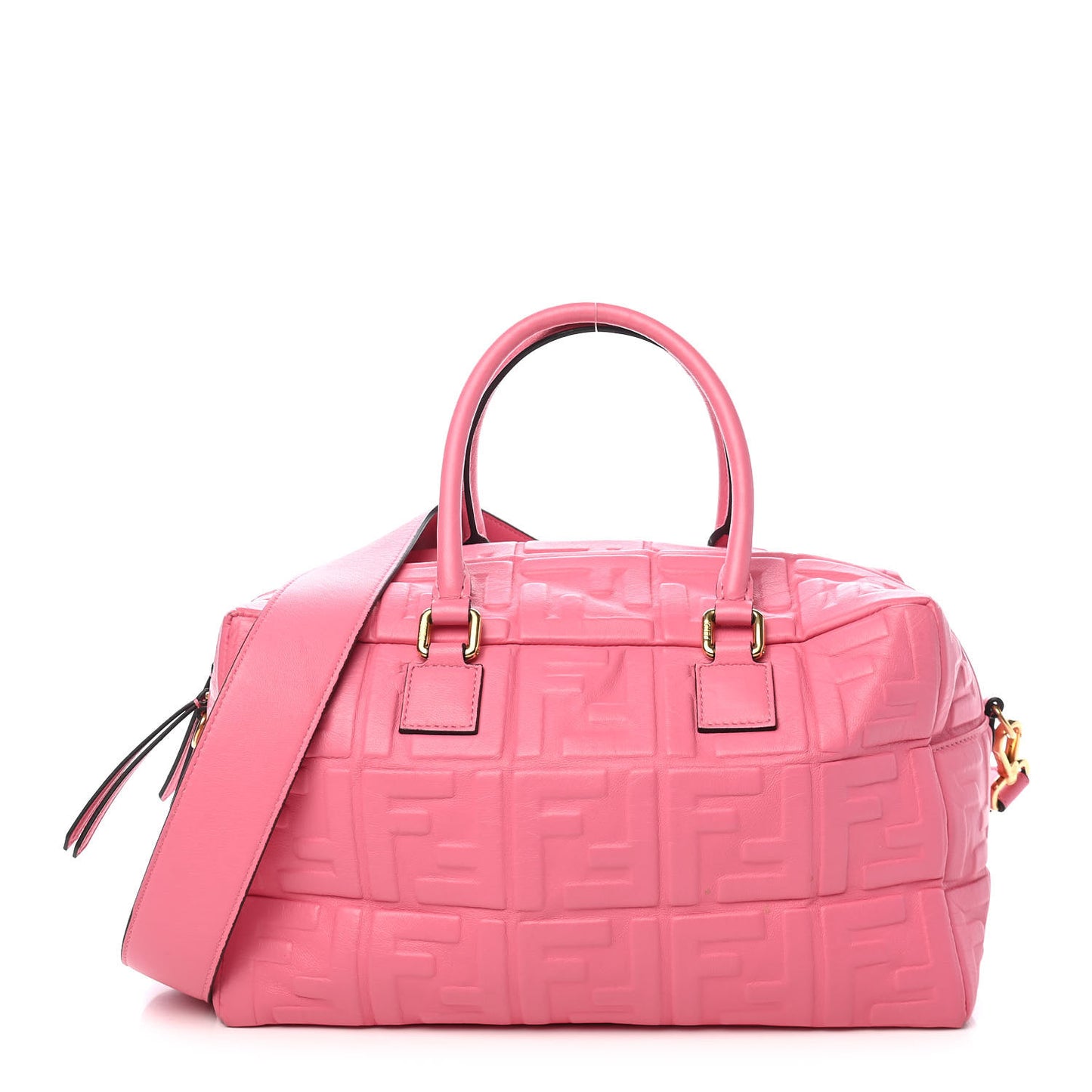 Nappa FF 1974 Embossed Small Boston Rosa Fluo