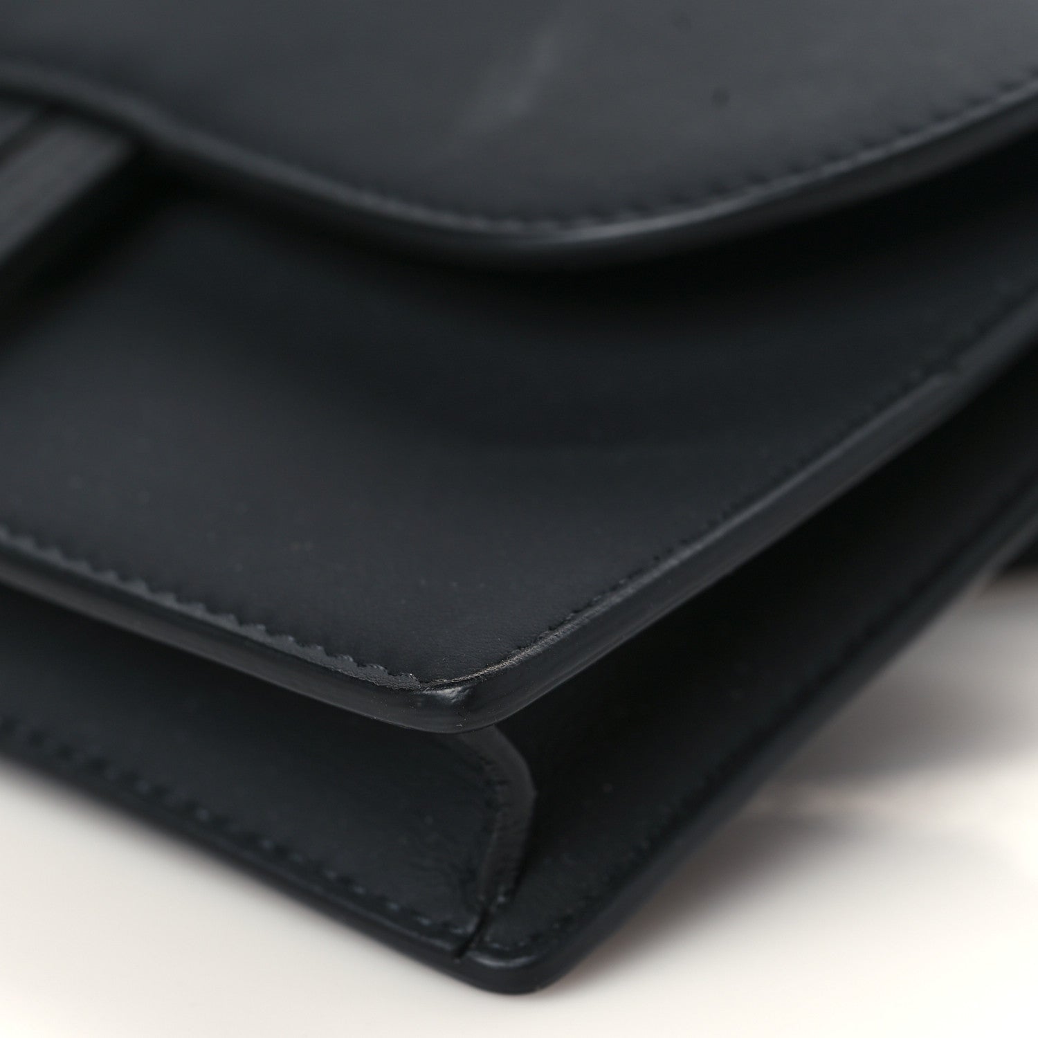 Christian Dior Ultra Matte Calfskin Saddle Belt Clutch Black 8 of 9