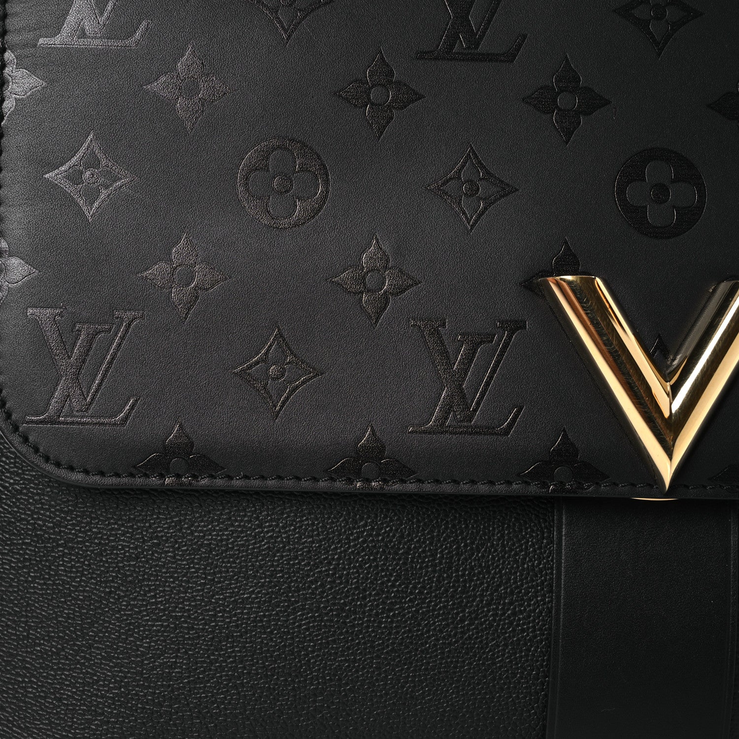 Louis Vuitton Calfskin Monogram Very One Handle Black 9 of 14