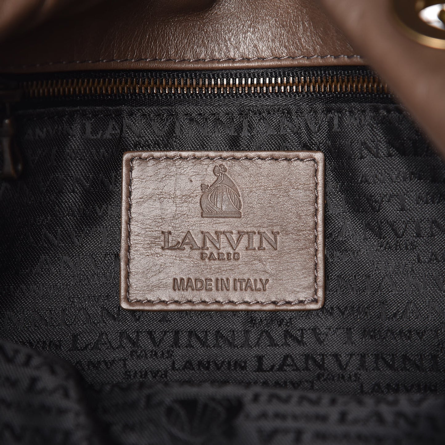 Calfskin Quilted Medium Happy Shoulder Bag Brown Olive