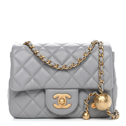 Chanel Lambskin Quilted Mini Pearl Crush Flap Light Grey 1 of 4